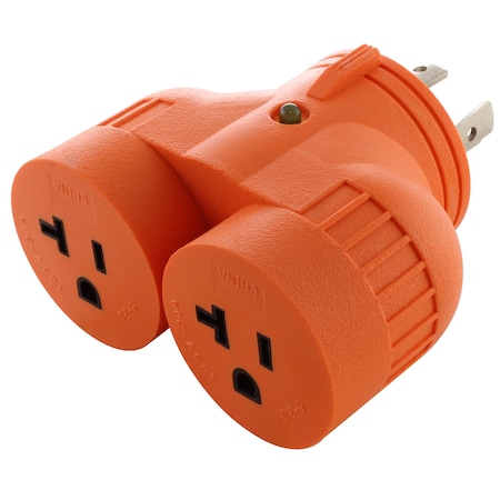 Ac Works Plug Adapter, 5-15/20R, L14-30P, 5-20P, 0 ft., Orange ADVL1430520
